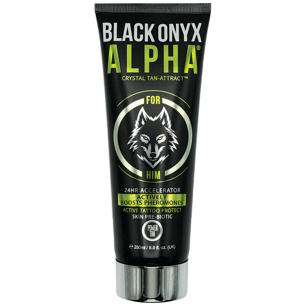 Power Tan Black Onyx ALPHA 24HR Accelerator Tanning Lotion 250ml – Modern Masculine Presence Fragrance