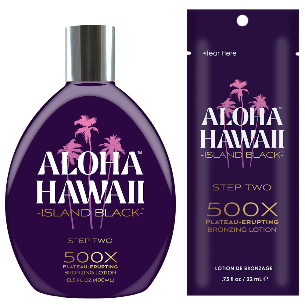 Tan Inc Aloha Hawaii Island Black Step Two: 500X Plateau-Erupting Bronzing Lotion