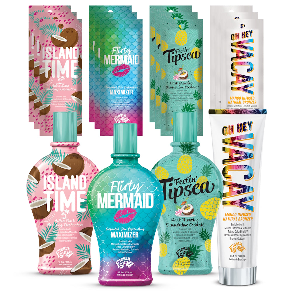 Fiesta Sun Seaside Intro Kit 2025 – 4 Bottles + 12 Free Sachets