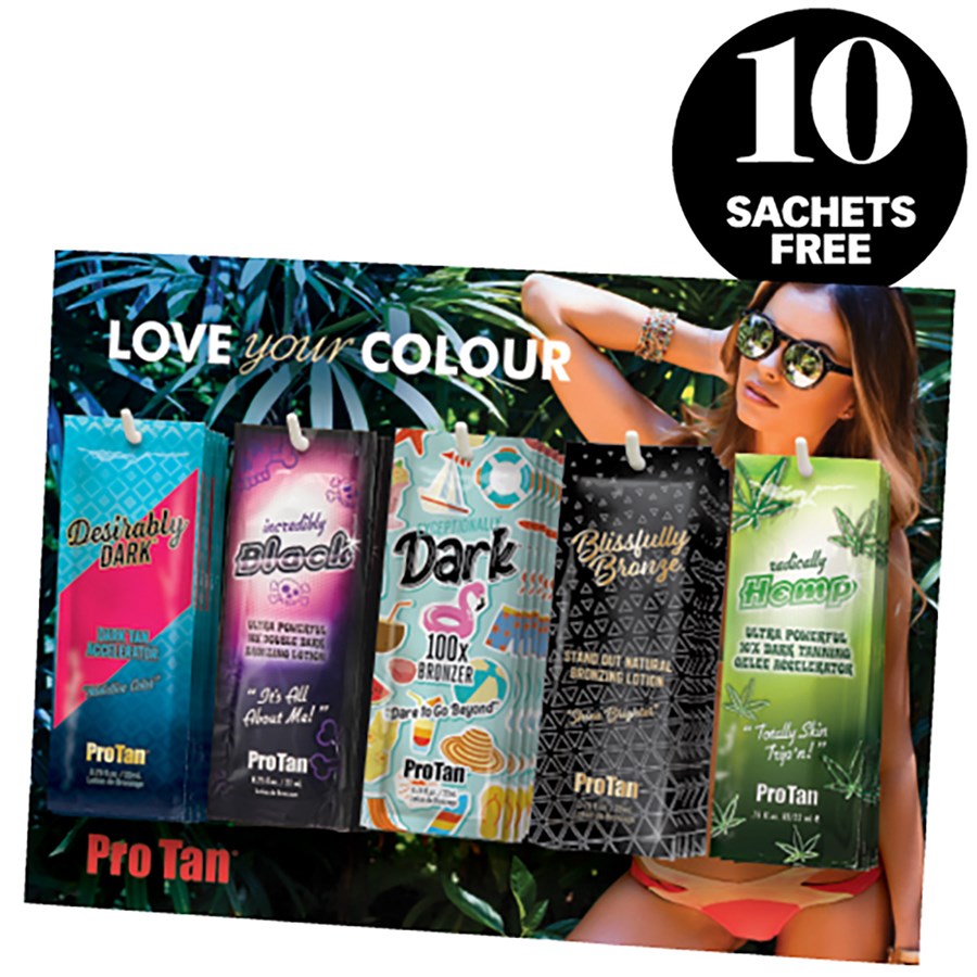 Pro Tan Saturnia rotating sachet counter display
