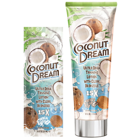Fiesta Sun Coconut Dream Ultra Dark Tanning Lotion – 15X Clear Bronzers, Coconut Scent