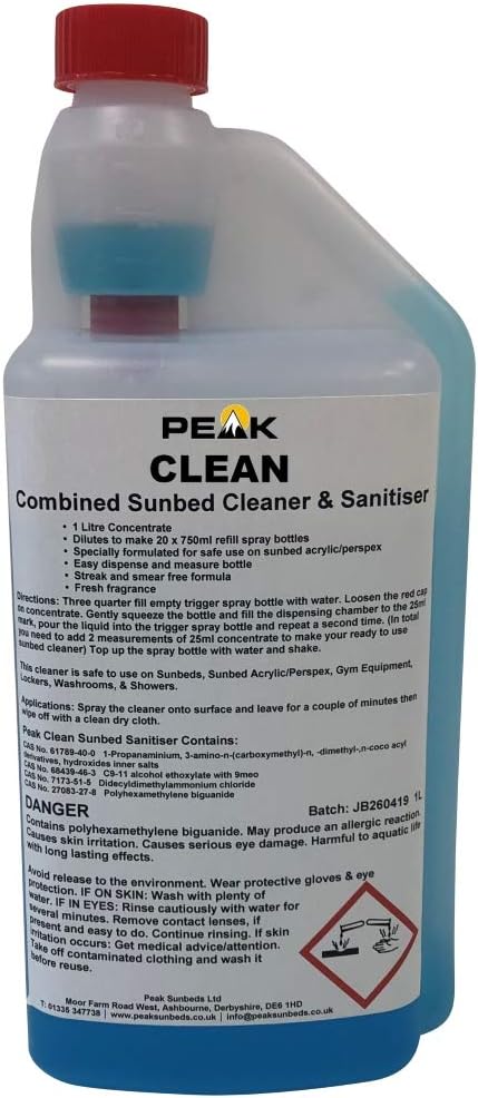 Sunbed Cleaner - 1L concentrate - product photograph