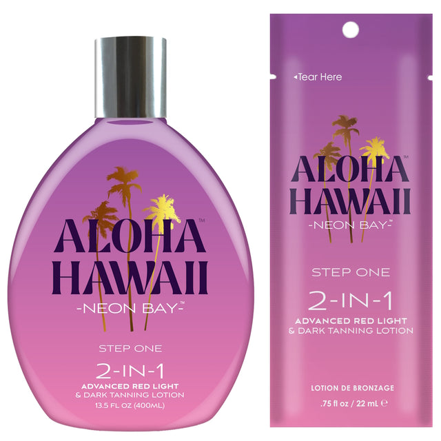 Tan Inc Aloha Hawaii Neon Bay – 2-in-1 Red Light & Dark Tanning Lotion - product photograph