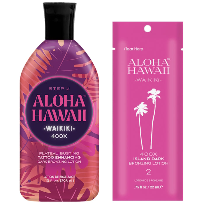 Tan Inc Aloha Hawaii Waikiki – 400X Plateau-Busting & Tattoo-Enhancing Dark Bronzing Lotion