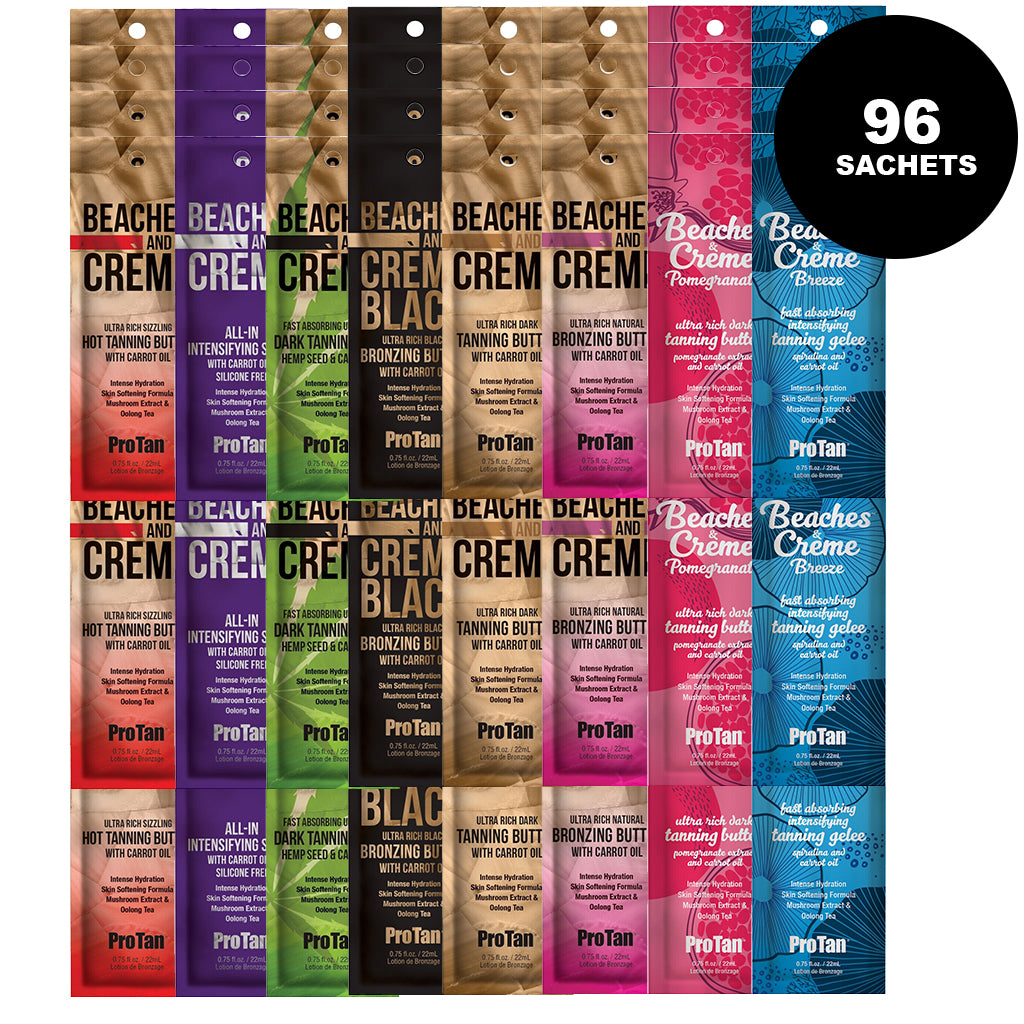 Beaches & Crème Sachets Bundle – 96 Sachets (8 Varieties, 12 of Each)