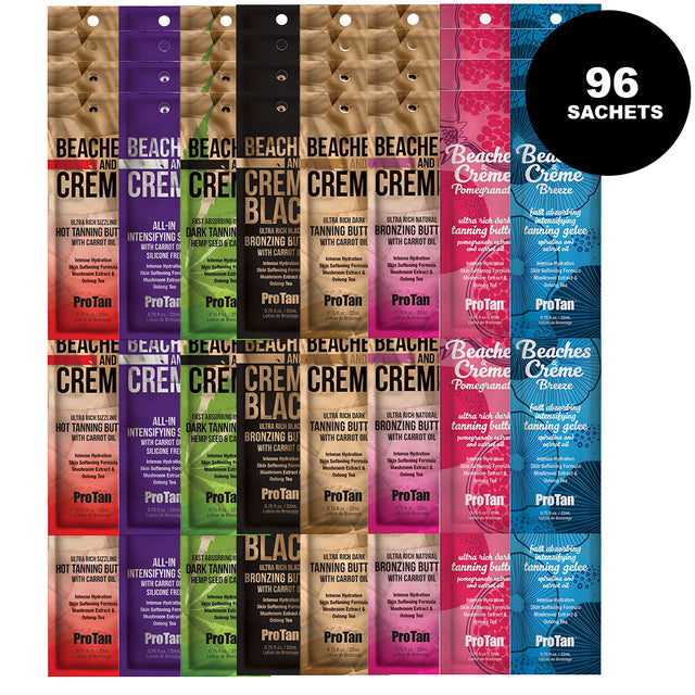 Beaches & Crème Sachets Bundle – 96 Sachets (8 Varieties, 12 of Each) - product photograph