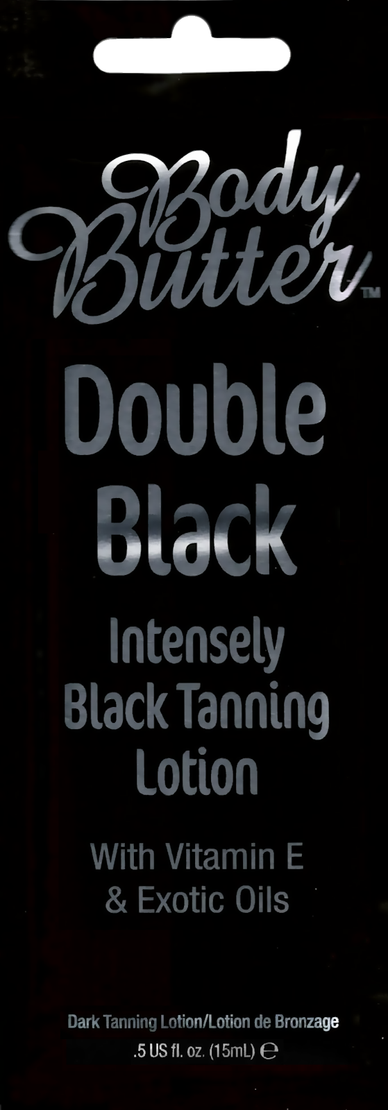 Body Butter Double Black – Intensely Black Bronzing Lotion product packaging