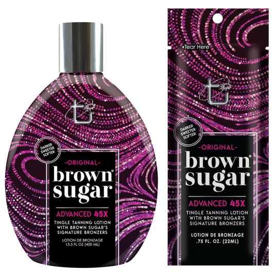 Tan Inc Original Dark Brown Sugar – Advanced 45 Bronzer Lotion with Warming Tingle