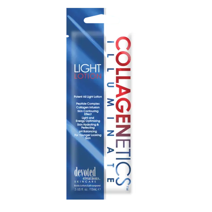Collagenetics Illuminate Light Lotion 210ml bottle blue and white label
