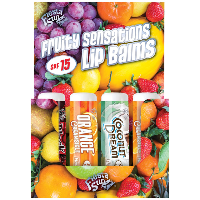 Fiesta Sun Lip Balm Display Deal – 24-Pack Moisturising Lip Balms with SPF 15 - product photograph