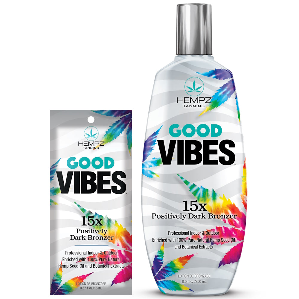 Hempz Good Vibes 15X Positively Dark Bronzer – Deep Hydrating Tan with Natural Botanicals - product photograph