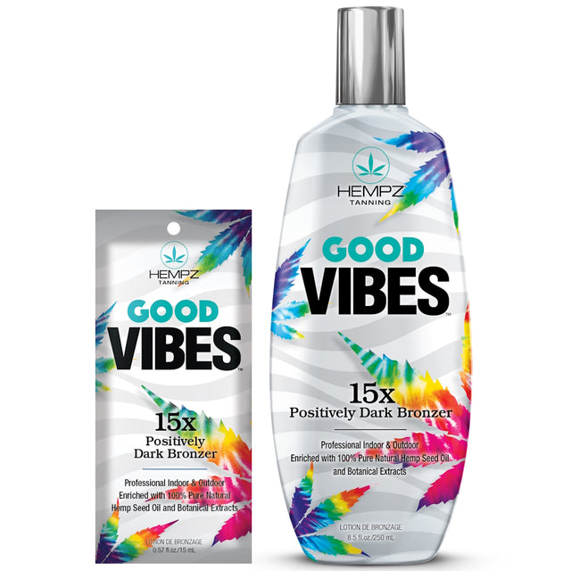 Hempz Good Vibes 15X Positively Dark Bronzer – Deep Hydrating Tan with Natural Botanicals - product photograph