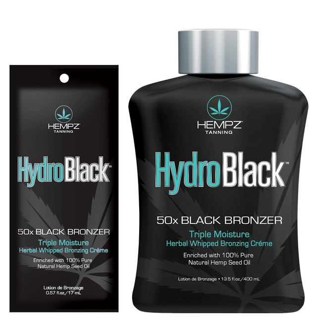 Hempz HydroBlack 50x Black Bronzer – Ultra Dark Herbal Whipped Bronzing Crème - product photograph
