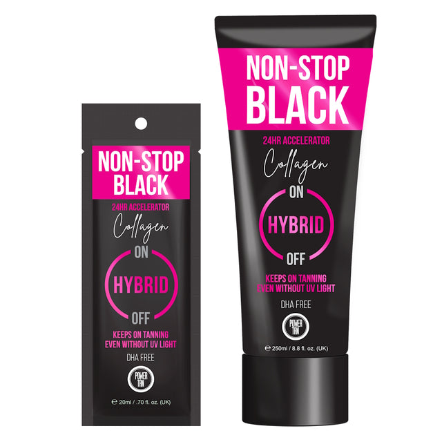 Power Tan Non-Stop Black Hybrid Collagen — Anti-Aging DHA-Free Tanning Accelerator - product photograph