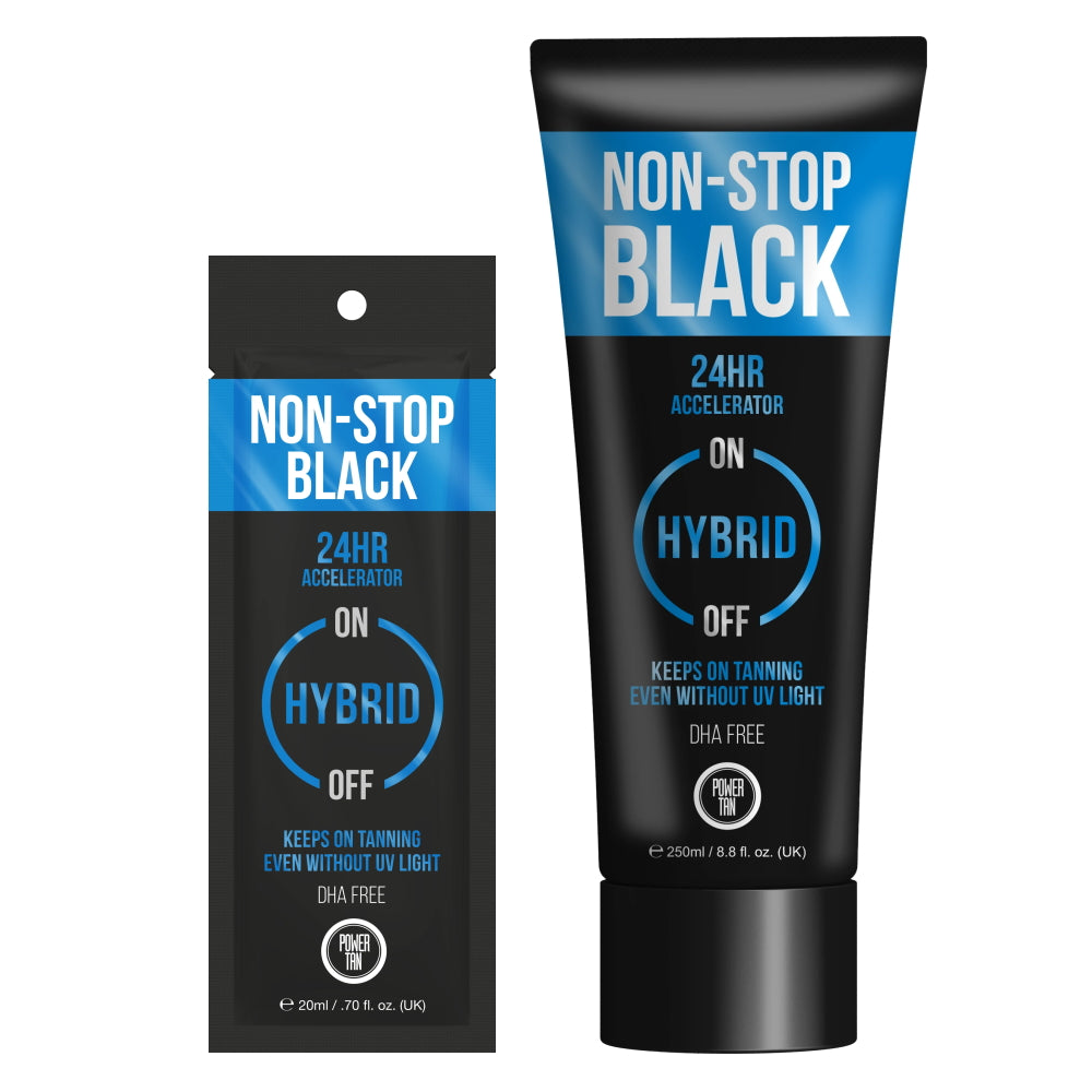 Power Tan Non-Stop Black Hybrid Accelerator | 24-Hour DHA-Free Tanning Boost - product photograph