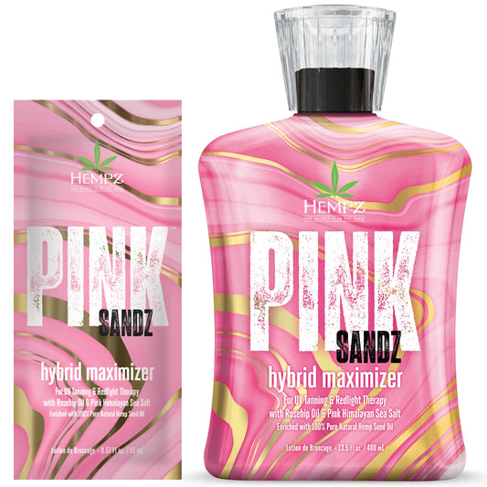 Hempz Pink Sandz Hybrid Maximizer – Hybrid Tanning & Red Light Therapy with Sea Salt