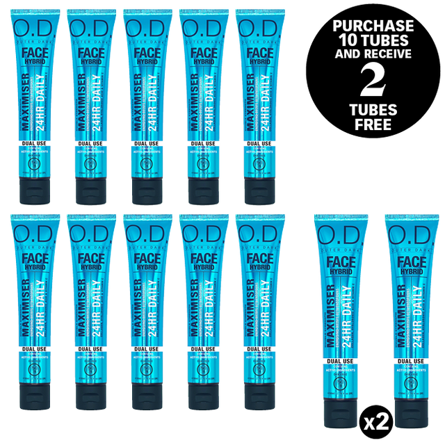 Power Tan Outer Dark Face Hybrid 12-piece salon deal, supplier original promotion showing 12 × 50ml tubes