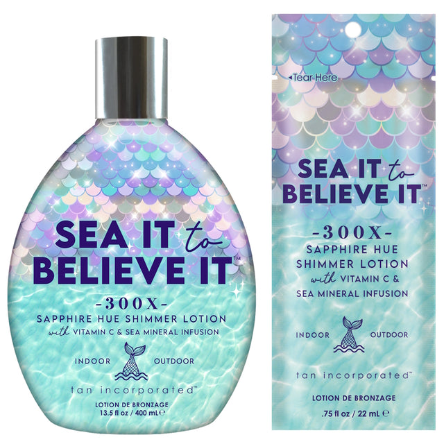 Tan Inc Sea It To Believe It – 300X Sapphire Hue Shimmer Lotion - product photograph
