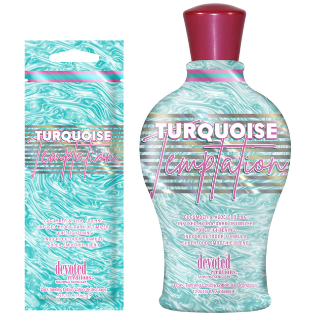 Devoted Creations Turquoise Temptation – Cooling Cucumber & Aloe Dark Tanning Optimizer - product photograph
