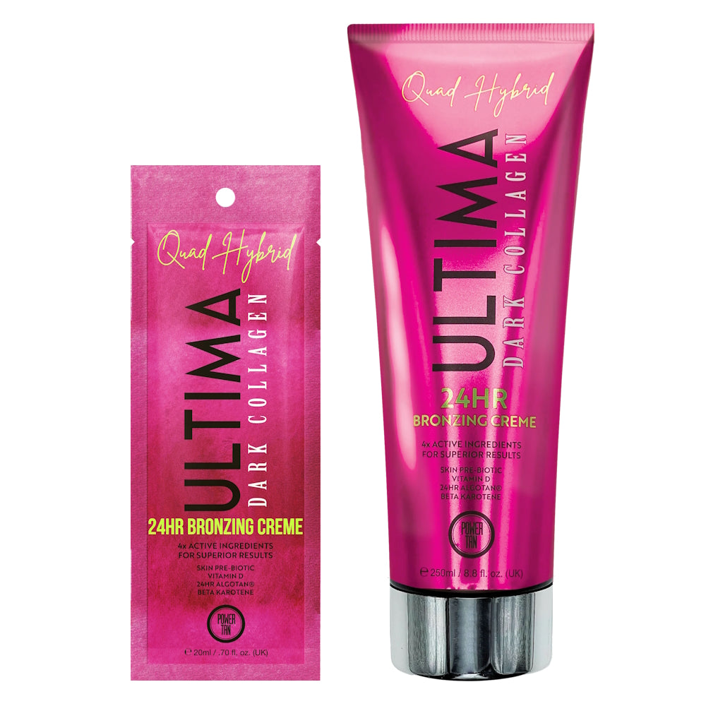 Power Tan Ultima Dark Collagen 24HR Bronzer – Advanced Quad Hybrid Tanning - product photograph