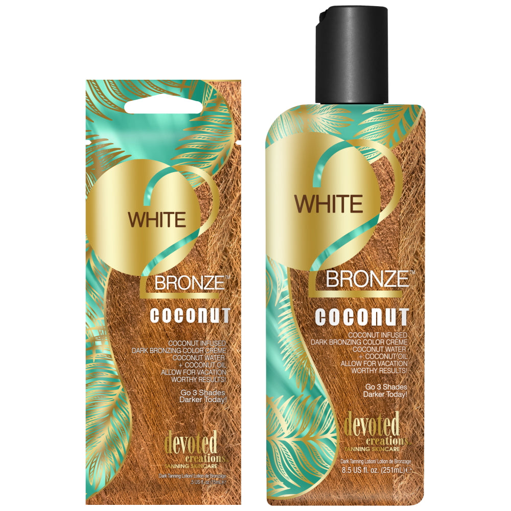 Devoted Creations White 2 Bronze Coconut | Tropical Dark Bronzing Colour Crème - product photograph