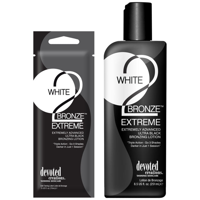 Devoted Creations White 2 Bronze Extreme | Ultra Black Bronzing Lotion - product photograph