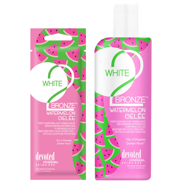 Devoted Creations White 2 Bronze Watermelon Gelée | Hydrating Tanning Gel - product photograph