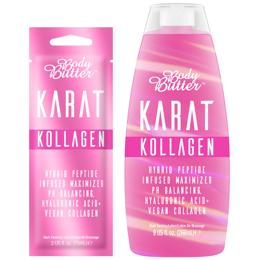 Body Butter Karat Kollagen 266ml original pink bottle with vegan collagen and hyaluronic acid
