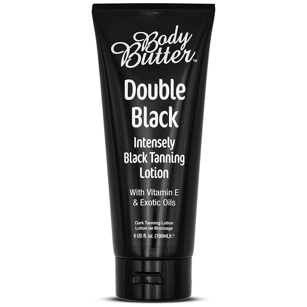 Body Butter Double Black – Intensely Black Bronzing Lotion product packaging